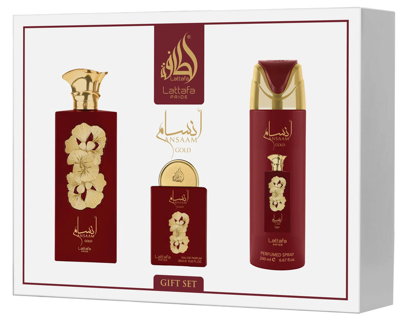Lattafa Pride Giftset Ansaam Gold 3-Pc