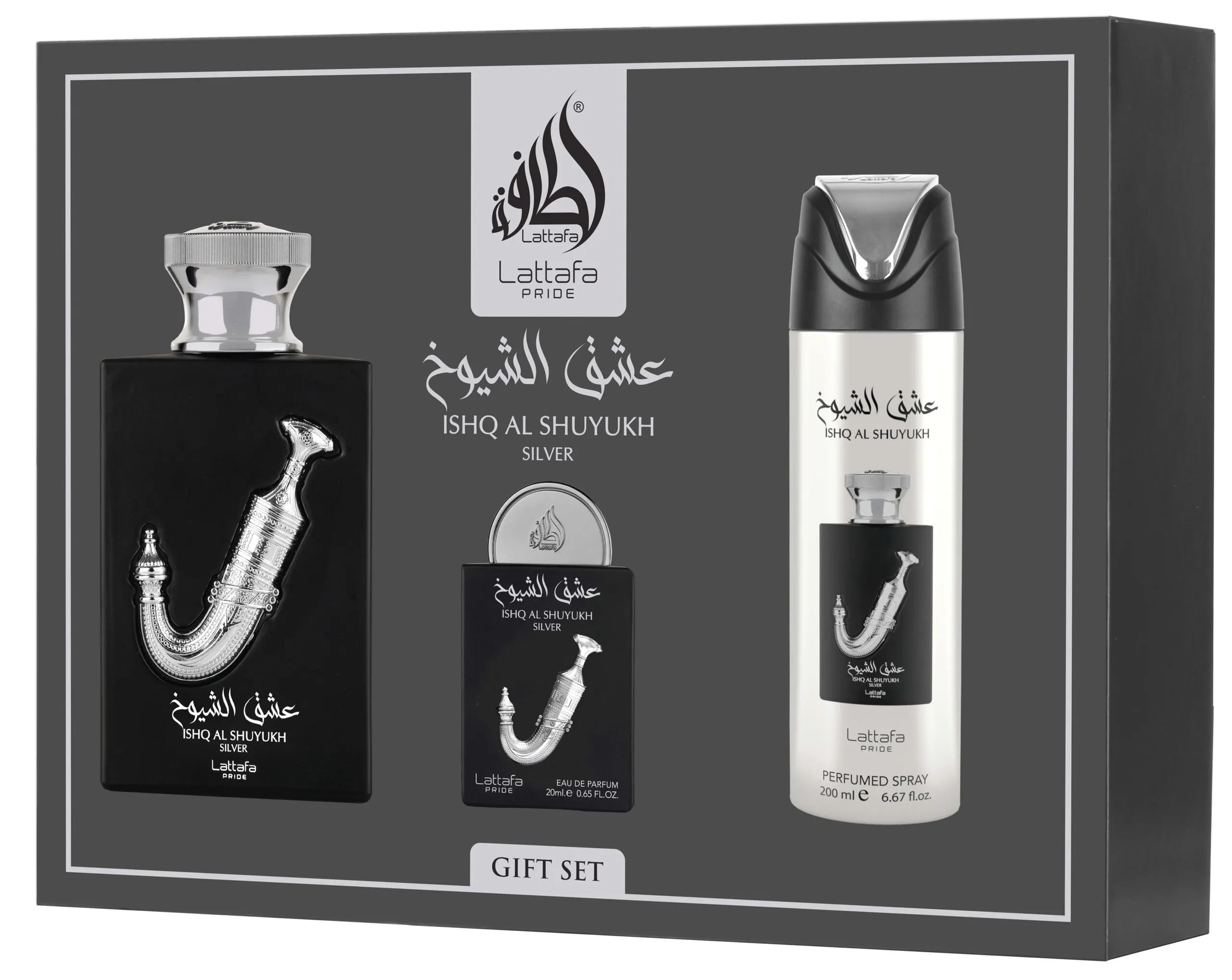 Giftset ISHQ AL SHUYUKH SILVER -3pc